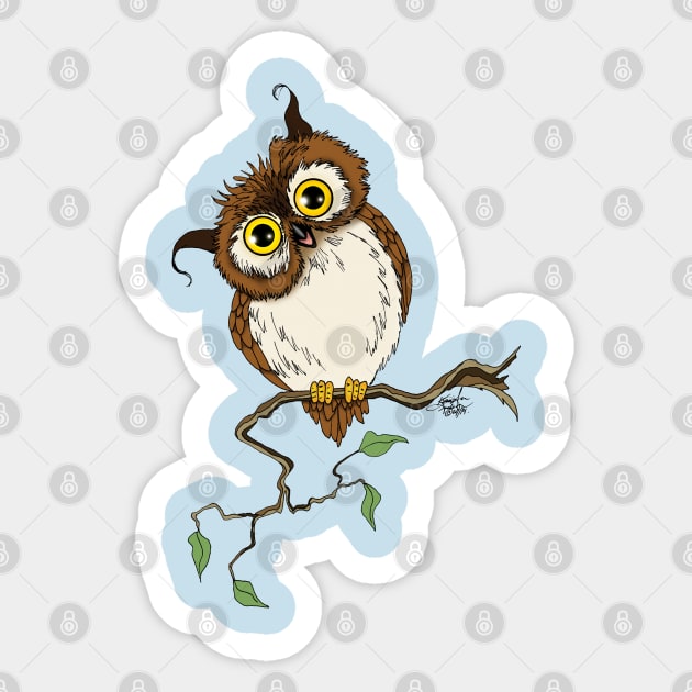 Hoot the Owl Sticker by tigressdragon